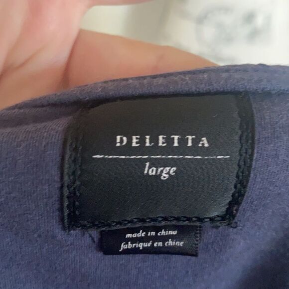 Anthropologie Deletta Blue Sprinkled Shell Detailed Top - Picture 10 of 10